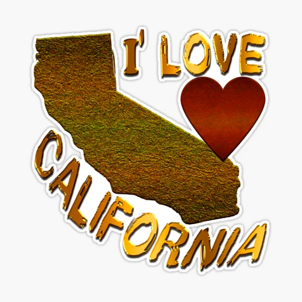 I Love California' Sticker