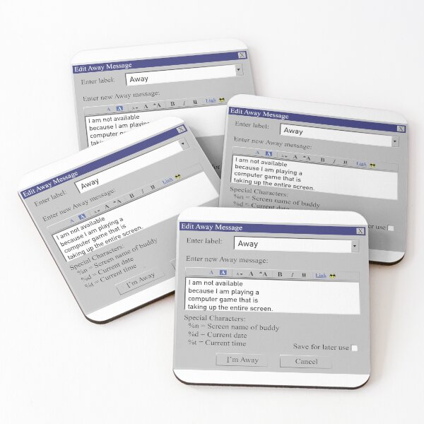 Item preview, Aol Instant Messenger Away Message Screen "Away" designed and sold by ExcuseMeSticker.