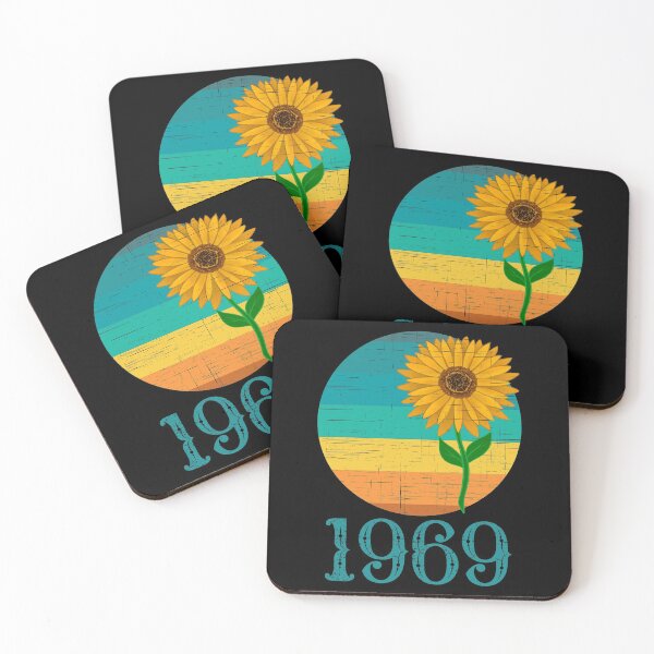 Item preview, 1969 Sunflower Teal Text designed and sold by Labradoodlesetc.