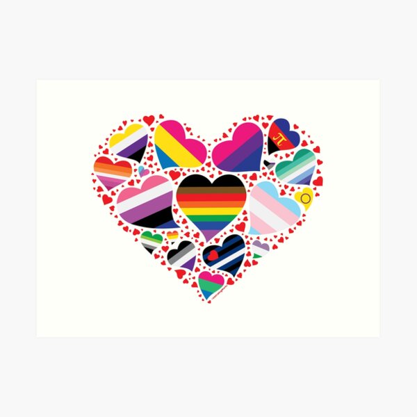 LGBT Pride Heart Art Print