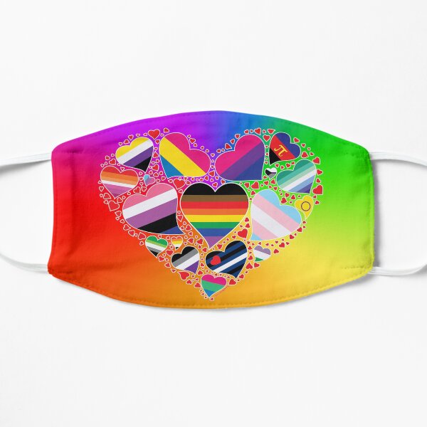 LGBT Pride Heart Flat Mask