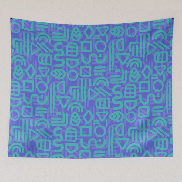 Item preview, Shapes and Glyphs - bold brushstroke abstract in blue and aqua designed and sold by misentangled.