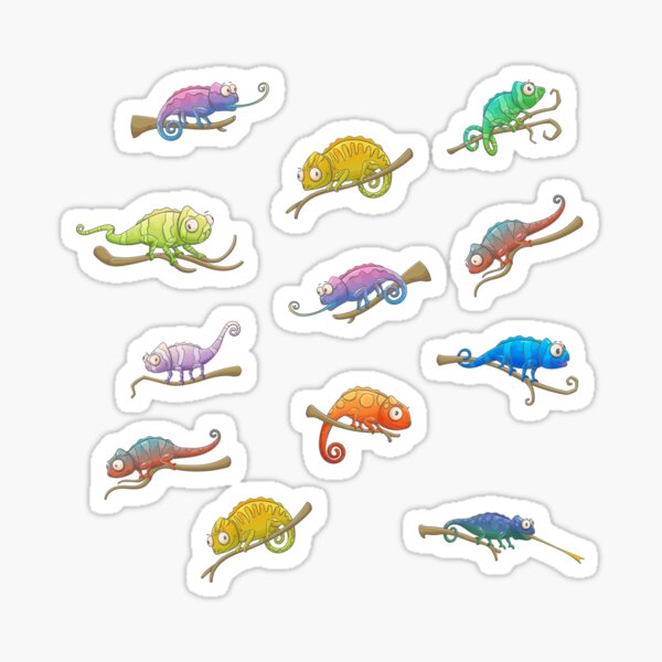 Rainbow Chameleon pattern Sticker