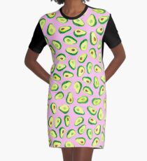 Avocado Love, Pink Graphic T-Shirt Dress