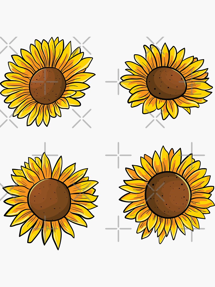 "Sticker Pack Watercolor Sunflower" Sticker for Sale by