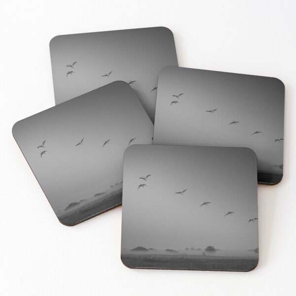 Item preview, A flock of geese flying in V-formation in early morning designed and sold by BZsArt.