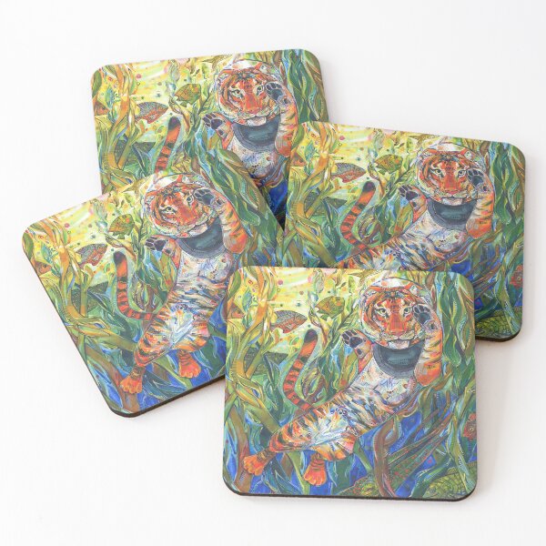 Item preview, Tiger Diving in Seaweed designed and sold by Gwenn Seemel.