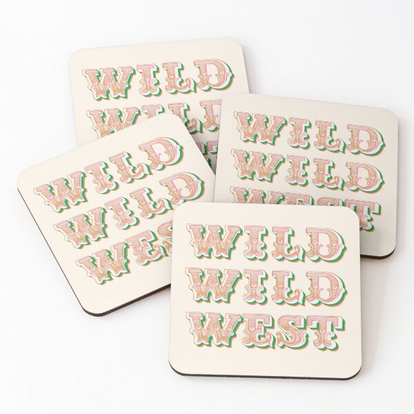 Item preview, Retro Red & Green "Wild Wild West" Typography Design designed and sold by The Whiskey Ginger Design Shop.
