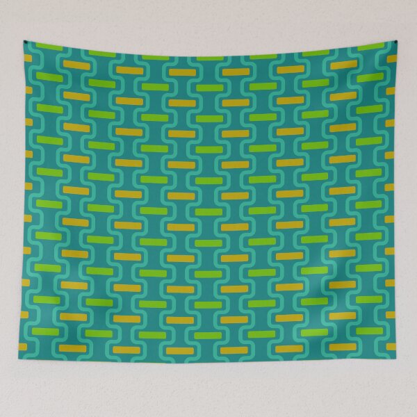 Item preview, Vintage  !970's Geometric Pattern Green designed and sold by Anna Lemos.