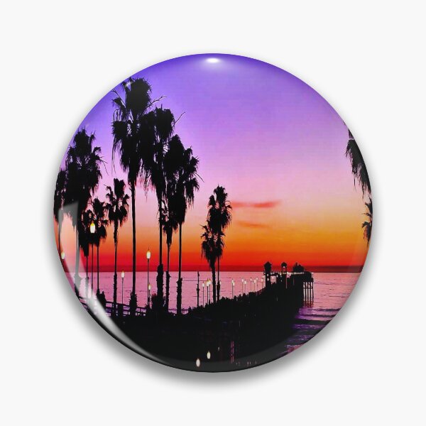 Item preview, Purple orange beach sky at the pier designed and sold by fujinoart.