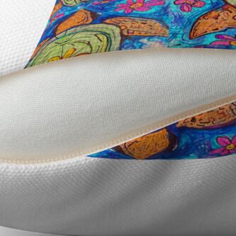 Alternate view of flower turtle Throw Pillow
