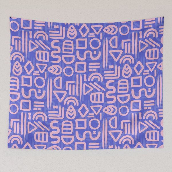 Item preview, Shapes and Glyphs - bold brushstroke abstract in pink and blue designed and sold by misentangled.
