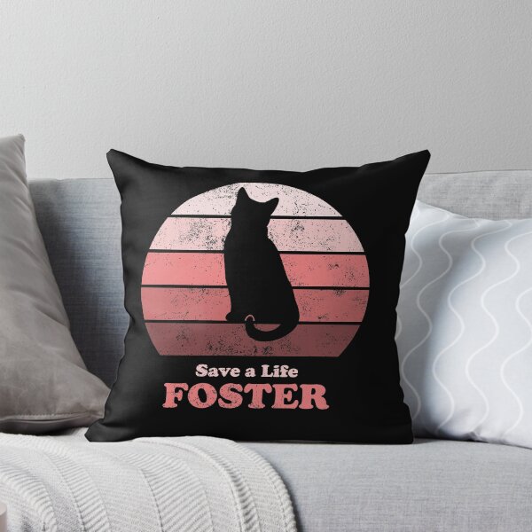 Item preview, Foster Cat Retro Sunset Pink designed and sold by MSwiftDesigns.