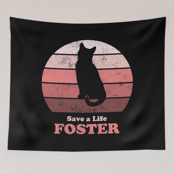 Item preview, Foster Cat Retro Sunset Pink designed and sold by MSwiftDesigns.