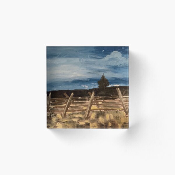 Nighttime Oil Painting Acrylic Block
