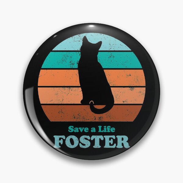 Item preview, Foster Cat Retro Sunset Teal/Orange designed and sold by MSwiftDesigns.