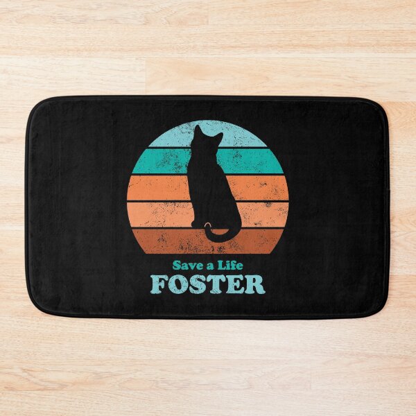 Item preview, Foster Cat Retro Sunset Teal/Orange designed and sold by MSwiftDesigns.