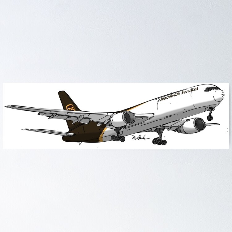 Boeing 767 UPS Freight Sticker