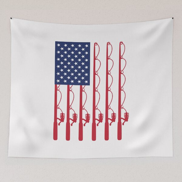 Item preview, Fathers Day Fishing flag Funny Dad Fishing USA American flag designed and sold by clothesy7.