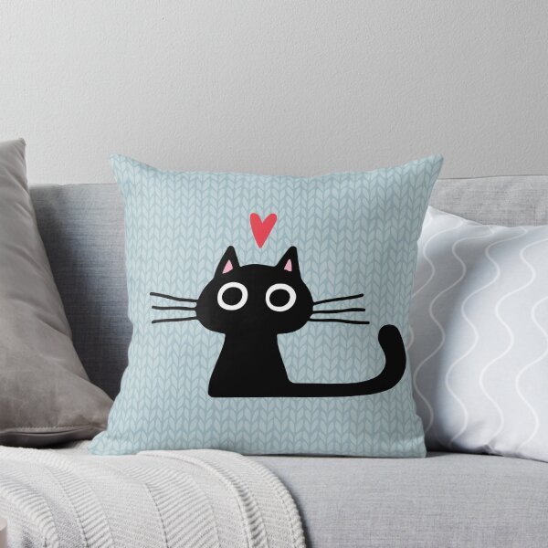 Item preview, Cute Black Cat with Heart | Kitten Valentine designed and sold by Jenn Inashvili.