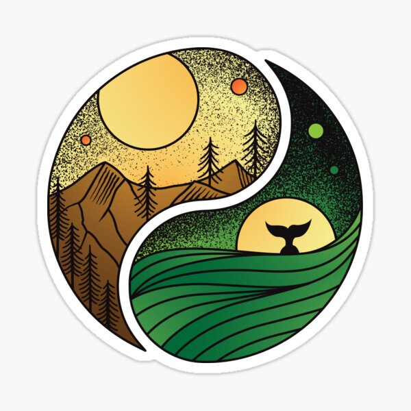 Yin and yang nature Sticker