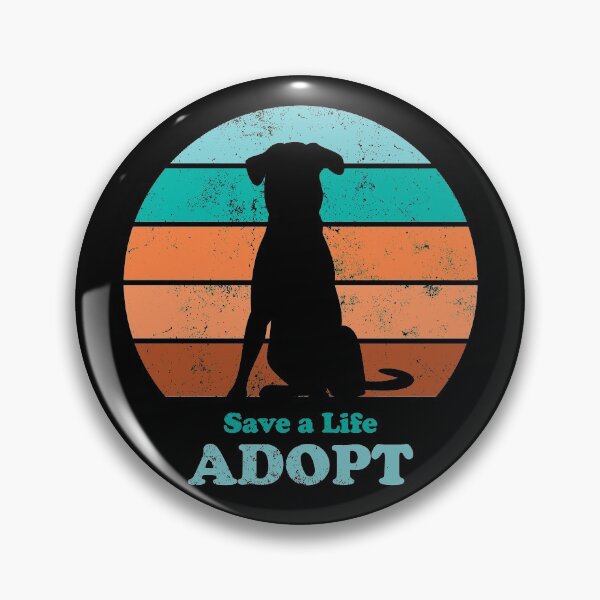 Item preview, Adopt a Dog Retro Sunset Teal/Orange designed and sold by MSwiftDesigns.