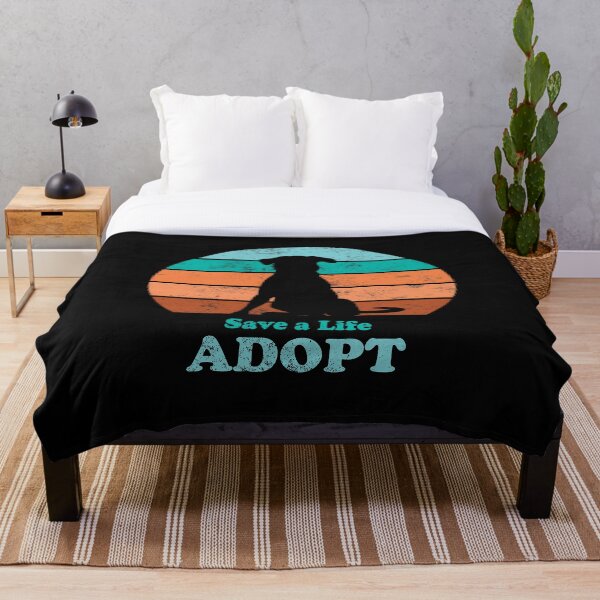 Item preview, Adopt a Dog Retro Sunset Teal/Orange designed and sold by MSwiftDesigns.