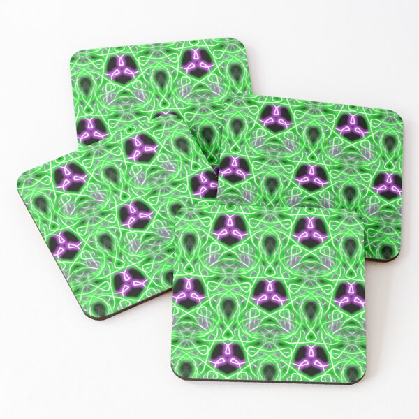 Item preview, Patrón abstracto de neón púrpura verde designed and sold by ZubiyaArt.