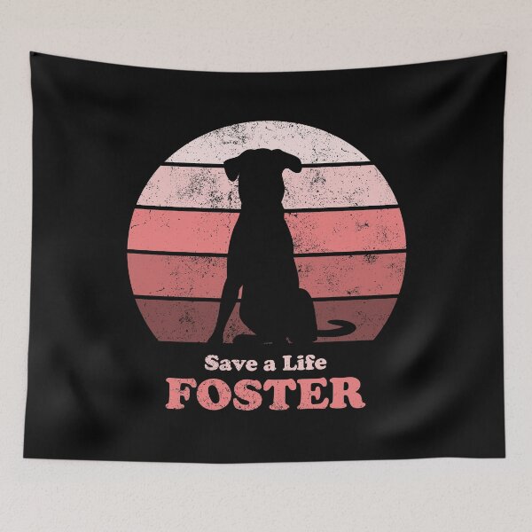 Item preview, Foster Dog Retro Sunset Pink designed and sold by MSwiftDesigns.