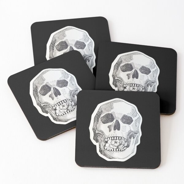 Item preview, Cross hatched ink skull designed and sold by BirdWithHat.