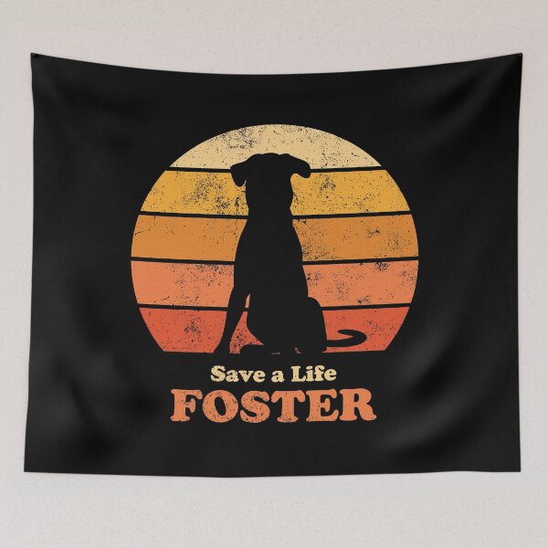 Item preview, Foster Dog Retro Sunset Orange designed and sold by MSwiftDesigns.