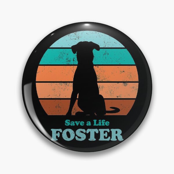 Item preview, Foster Dog Retro Sunset Teal/Orange designed and sold by MSwiftDesigns.