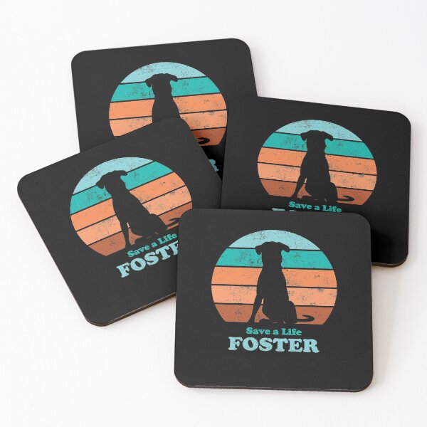 Item preview, Foster Dog Retro Sunset Teal/Orange designed and sold by MSwiftDesigns.