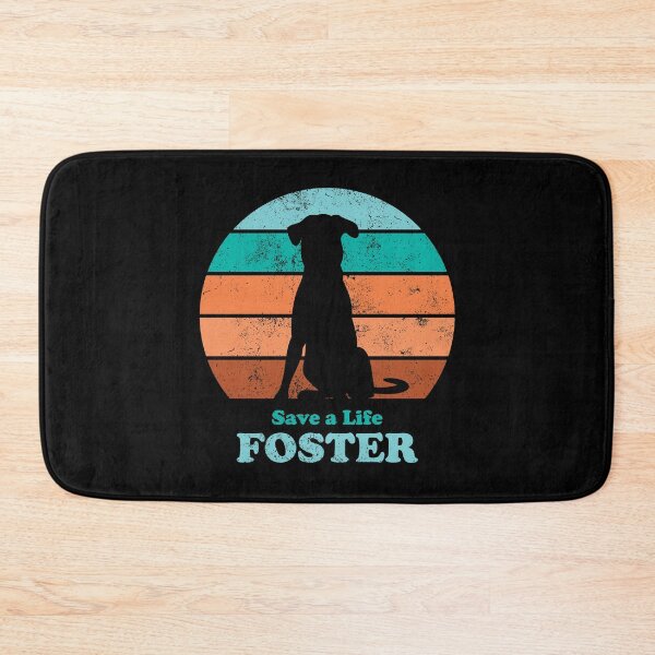 Item preview, Foster Dog Retro Sunset Teal/Orange designed and sold by MSwiftDesigns.