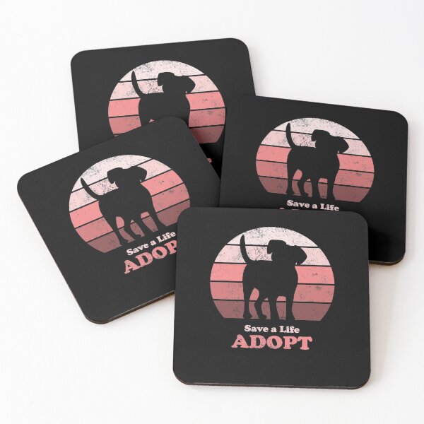 Artikelvorschau, Adoptiere einen Hund Retro Sonnenuntergang Pink entworfen und verkauft von MSwiftDesigns.