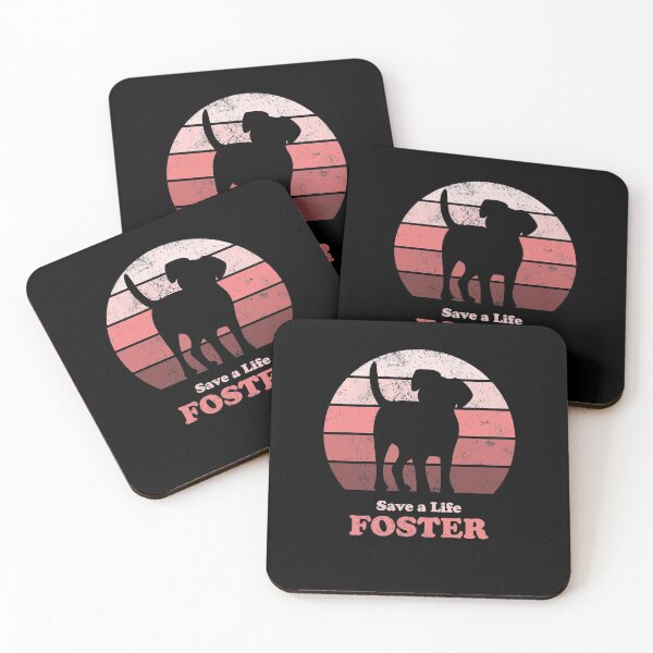 Item preview, Foster Dog Retro Sunset Pink designed and sold by MSwiftDesigns.