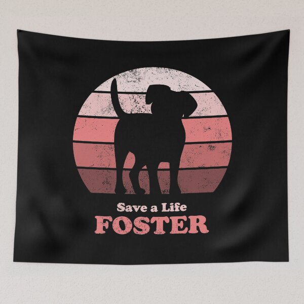 Item preview, Foster Dog Retro Sunset Pink designed and sold by MSwiftDesigns.