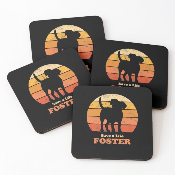Item preview, Foster Dog Retro Sunset Orange designed and sold by MSwiftDesigns.