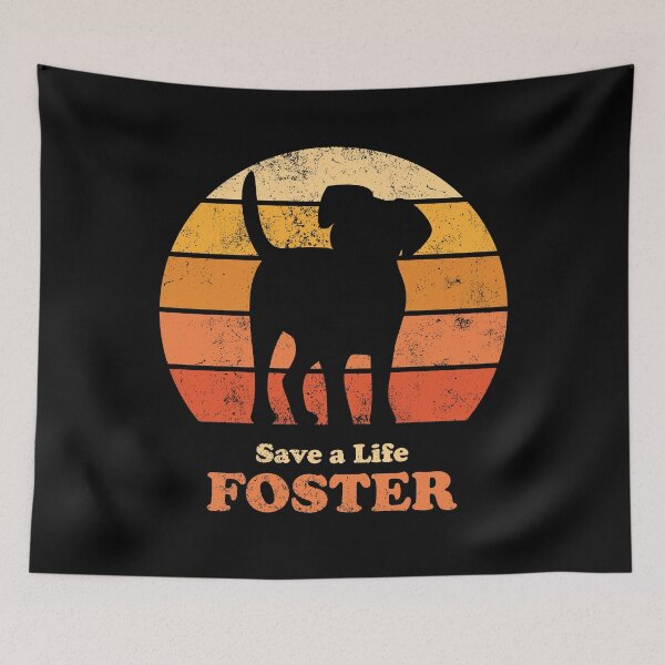 Item preview, Foster Dog Retro Sunset Orange designed and sold by MSwiftDesigns.