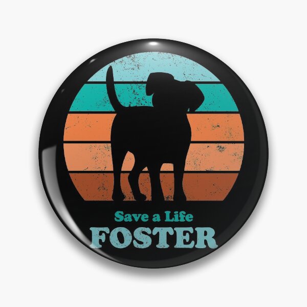 Item preview, Foster Dog Retro Sunset Teal/Orange designed and sold by MSwiftDesigns.
