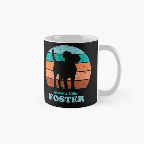Item preview, Foster Dog Retro Sunset Teal/Orange designed and sold by MSwiftDesigns.