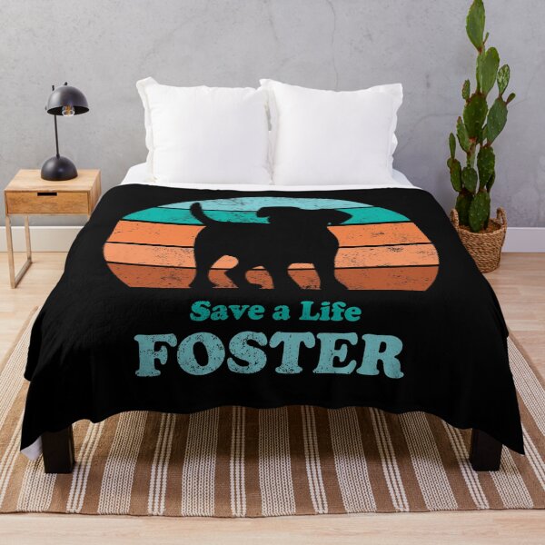 Item preview, Foster Dog Retro Sunset Teal/Orange designed and sold by MSwiftDesigns.
