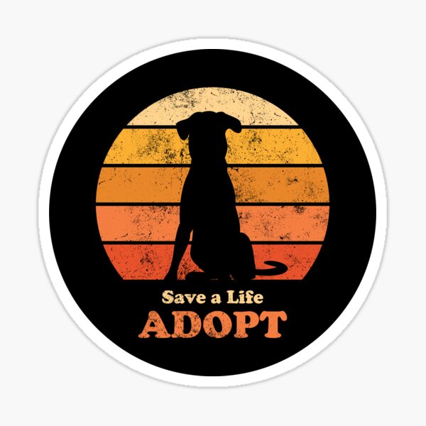 Item preview, Adopt a Dog Retro Sunset Orange designed and sold by MSwiftDesigns.
