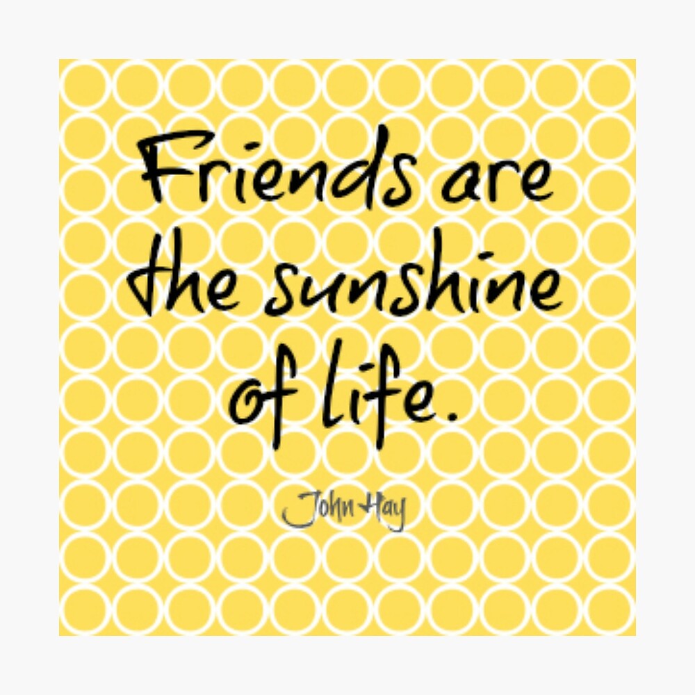 Friends Are The Sunshine Of Life