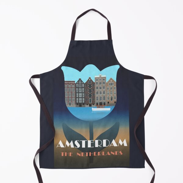 Item preview, Amsterdam, vintage art deco poster with canal houses in a tulip designed and sold by Rogervdb.