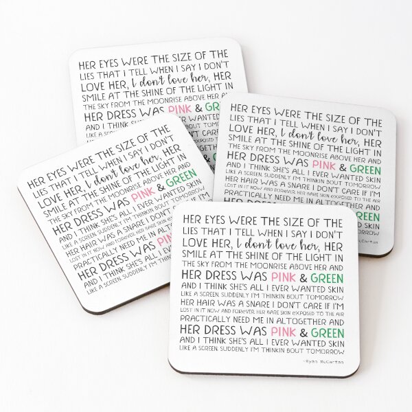 Item preview, Pink and Green lyrics designed and sold by Emily D'Amato.