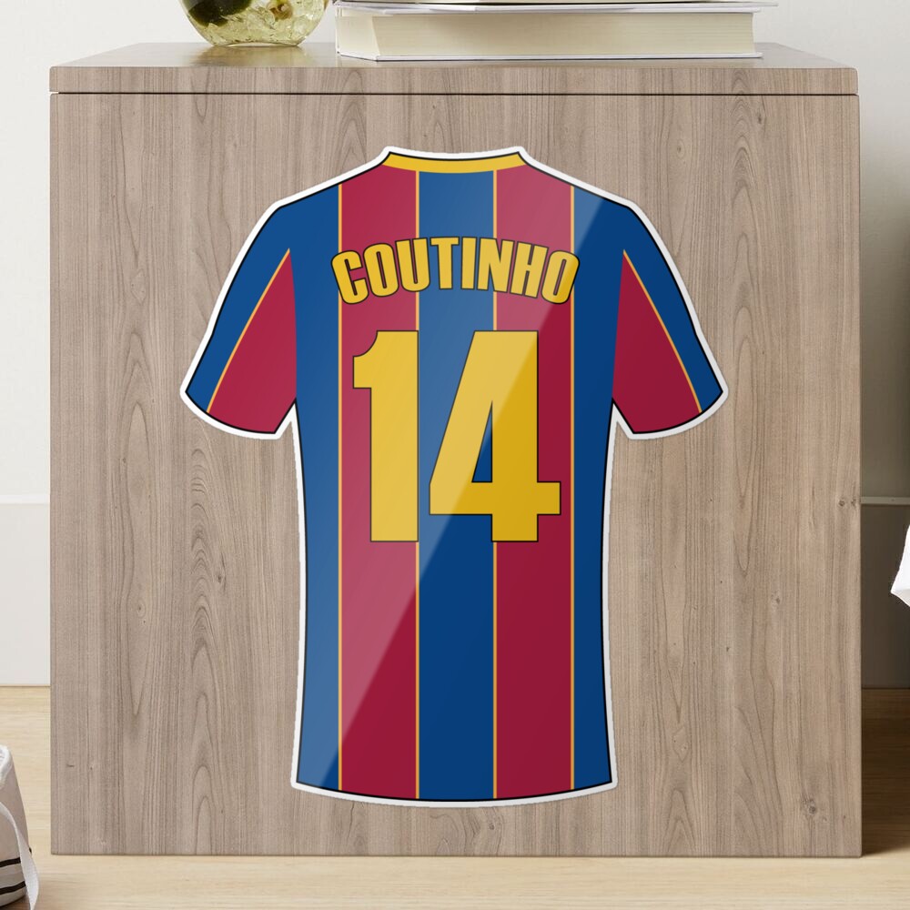 Barcelona football jersey number 14 Sticker for Sale by Justtrendytees