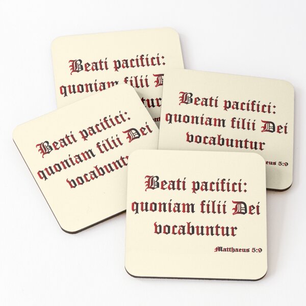 Item preview, Bible verse "Blessed are the peacemakers, for they will be called children of God" Matthew 5:9 in Latin "Beati pacifici: quoniam filii Dei vocabuntur"  Matthaeus 5:9 designed and sold by Murza.