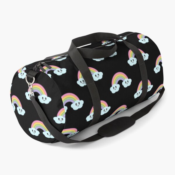 Artikelvorschau, Kawaii süßer glücklicher Regenbogen und Wolken in Schwarz entworfen und verkauft von Kelly Leung.