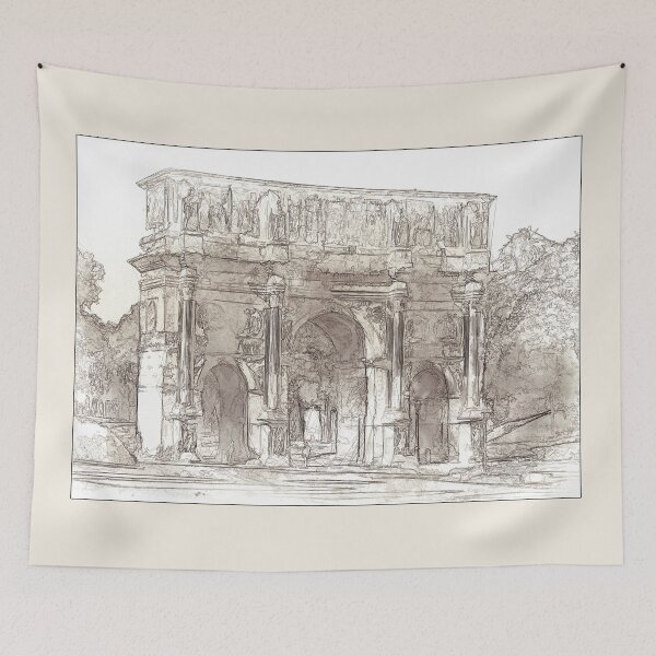 Item preview, Arch of Constantine - Rome, Italy - Sketch and Wash Style designed and sold by Retro Art Factory.
